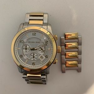 Michael Kors over sized two-tone watch